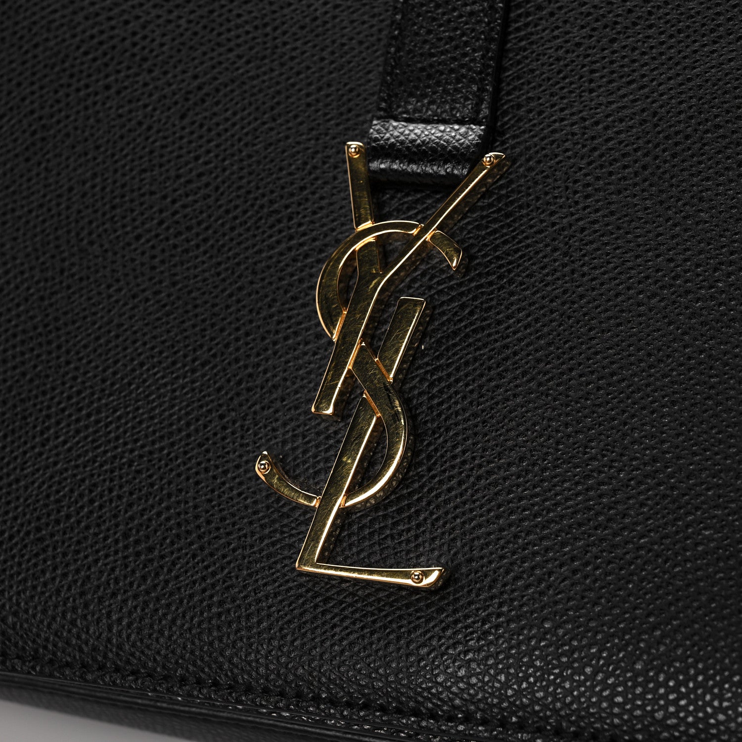 Saint Laurent Textured Calfskin Medium Classic Monogram Universite Bag Black 12 of 12