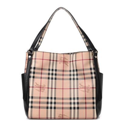 Burberry Haymarket Check Small Canterbury Tote Black 1 of 4