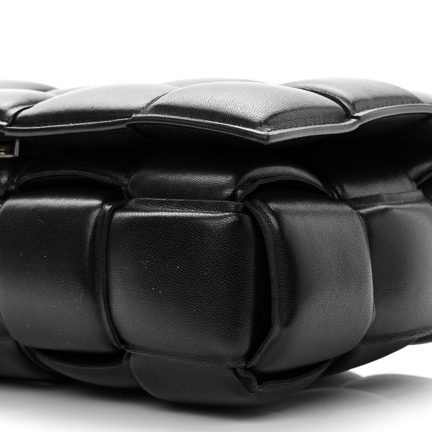 Nappa Maxi Intreccio Padded Cassette Crossbody Bag Black