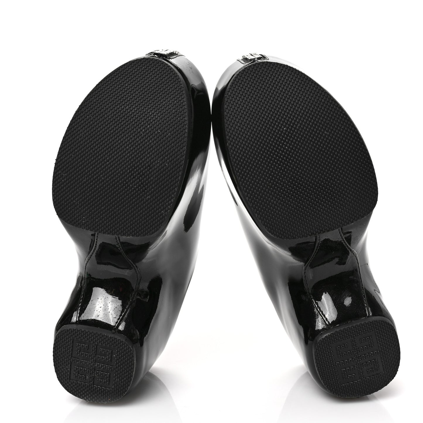 Patent Calfskin 4G Zip Clogs 36 Black
