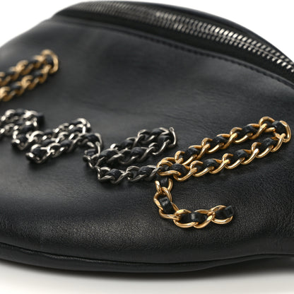 Chanel Calfskin Chain 20s Signe Waist Bag Black 9 of 9