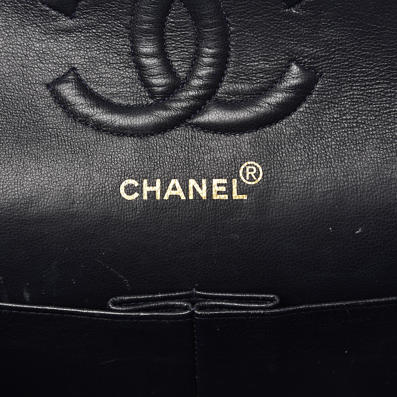 Chanel Lambskin Quilted Medium Double Flap Navy 7 of 17