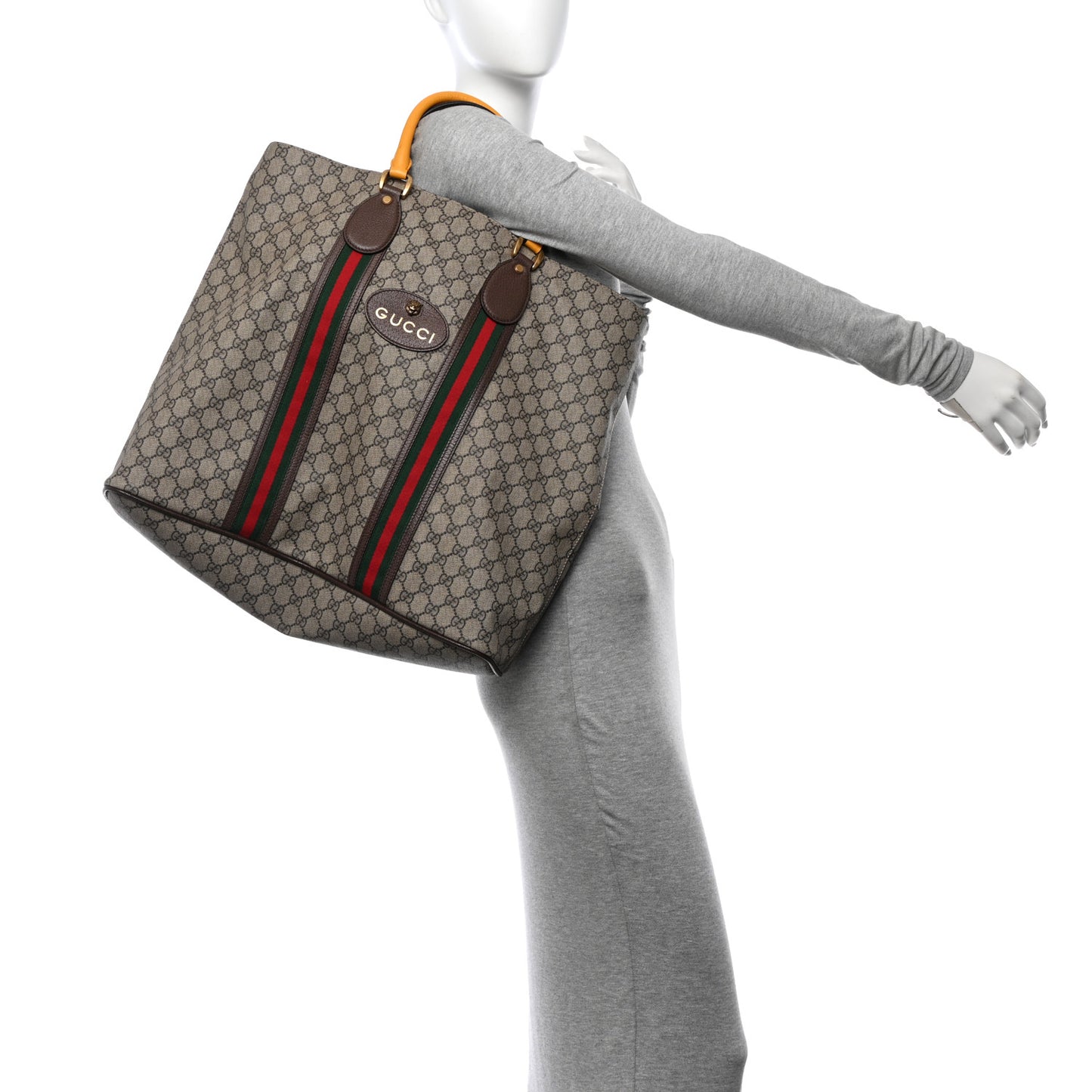 GG Supreme Monogram Web Neo Vintage Tote Beige New Acero Crop