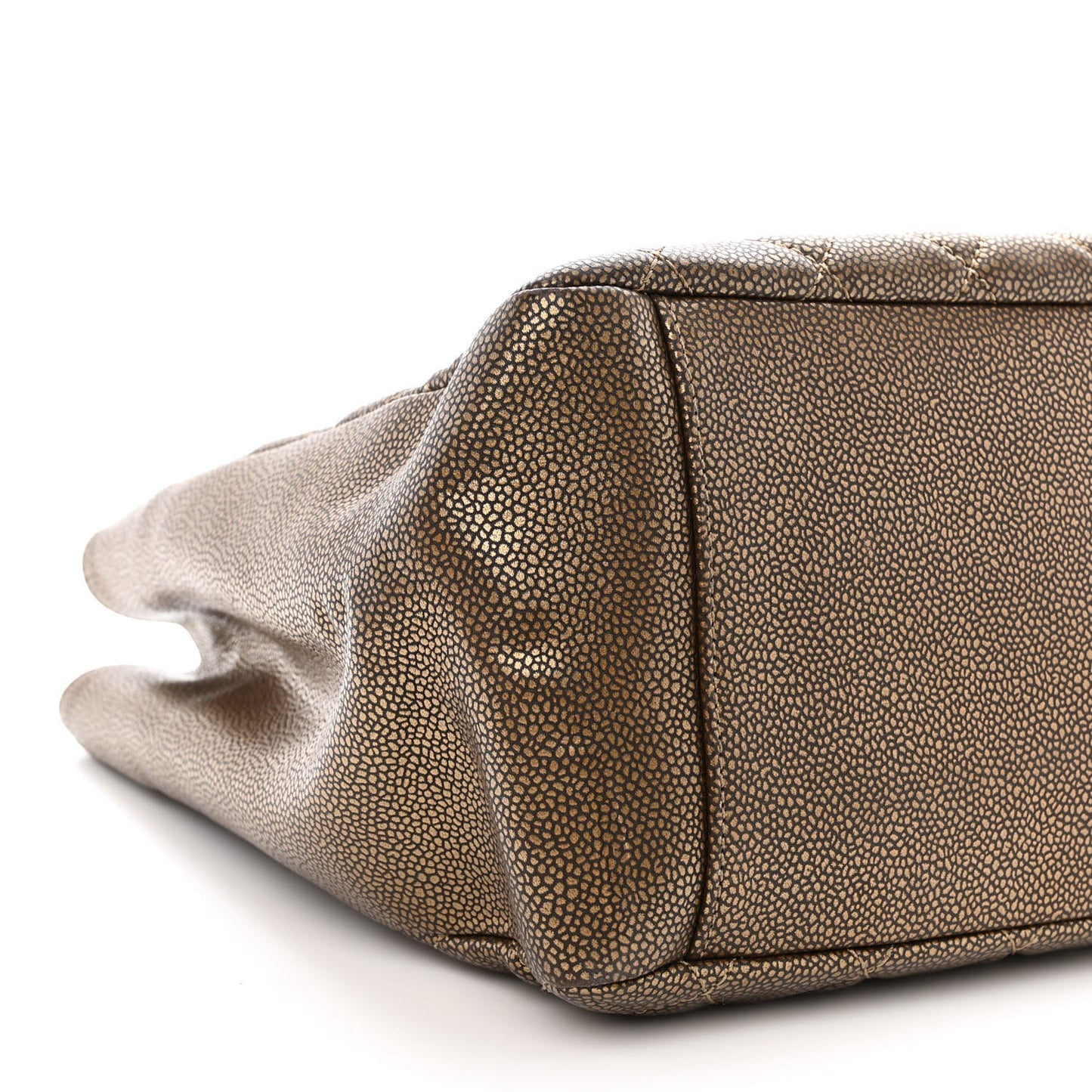 Metallic Caviar Quilted Grand Shopping Tote GST Bronze