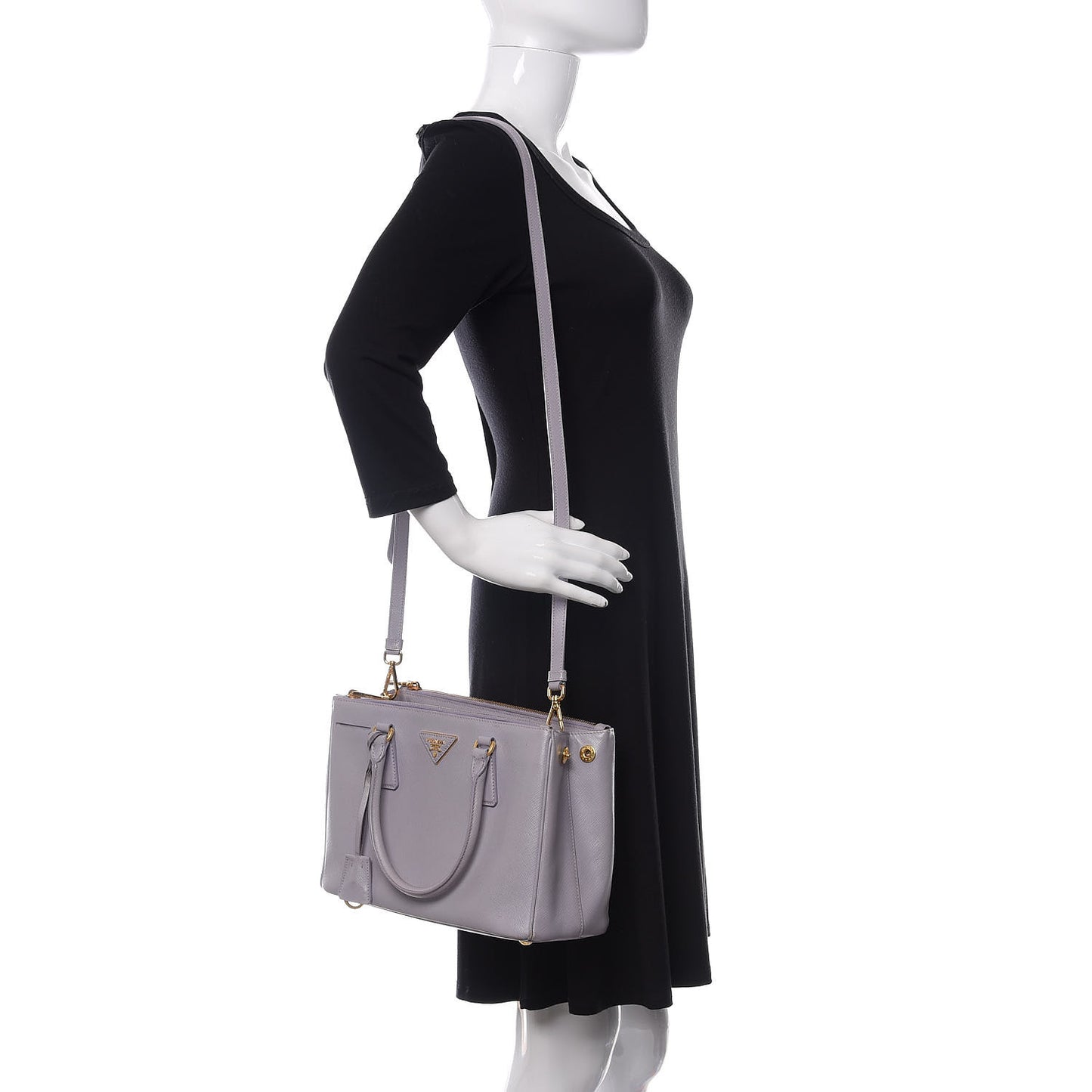 Saffiano Small Galleria Double Zip Tote Glicine