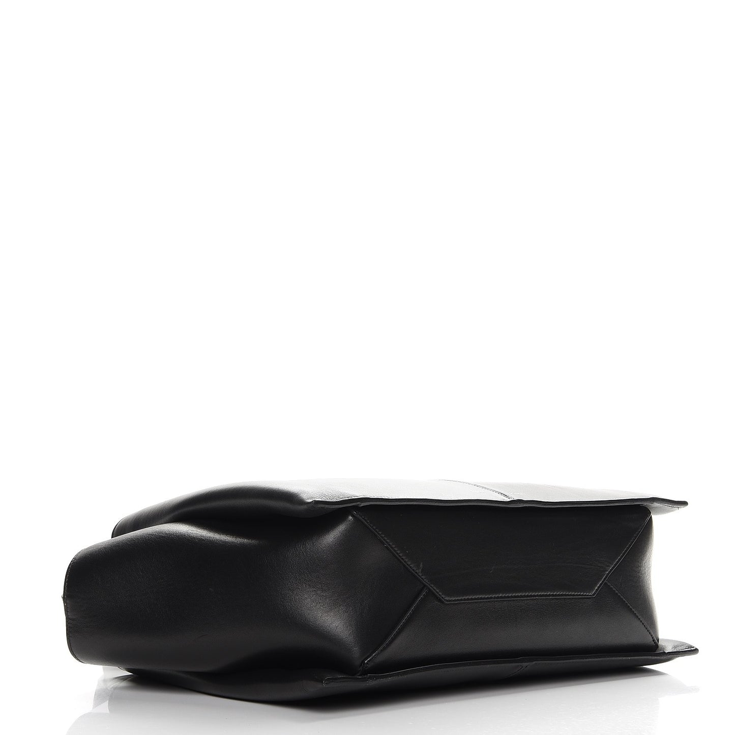 Supple Natural Calfskin Medium Tri-Fold Bag Black