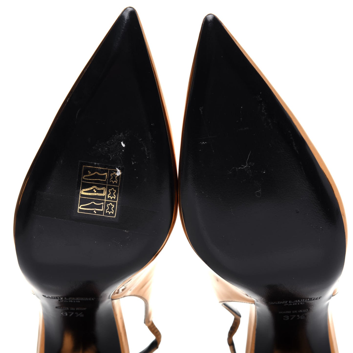 Laminated Calfskin Kiki 85 Slingback Pumps 37.5 Egypt Gold