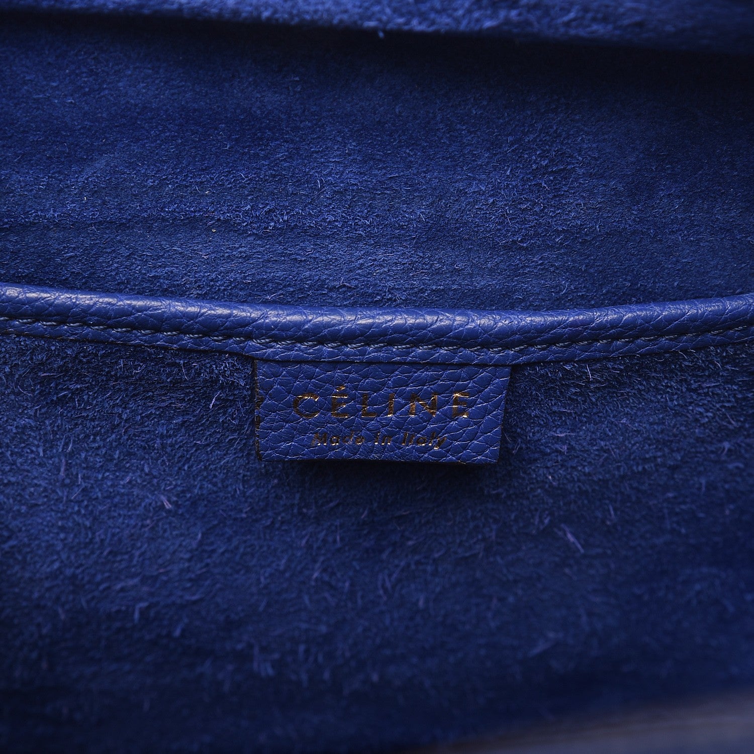 Celine Drummed Calfskin Nano Luggage Indigo 6 of 14