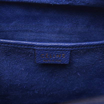Celine Drummed Calfskin Nano Luggage Indigo 6 of 14