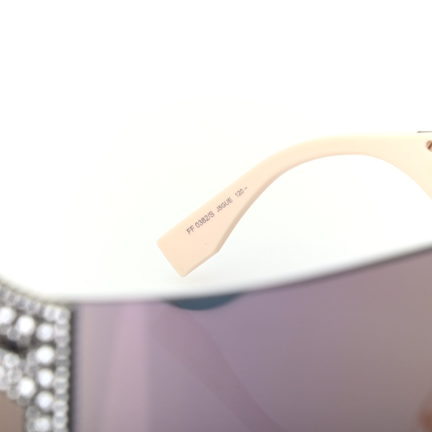 Mirrored Crystal Embellished FFreedom Shield Sunglasses FF 0382/S Pink