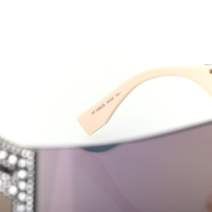 Fendi Mirrored Crystal Embellished FFreedom Shield Sunglasses FF 0382/S Pink 6 of 7