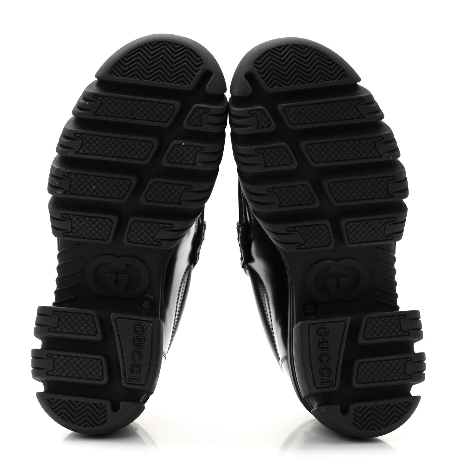 Gucci Magnum Calfskin Nappa Samoa Womens Horsebit Platform Chunky Lug Sole 40mm Loafers 35 Black 5 of 7