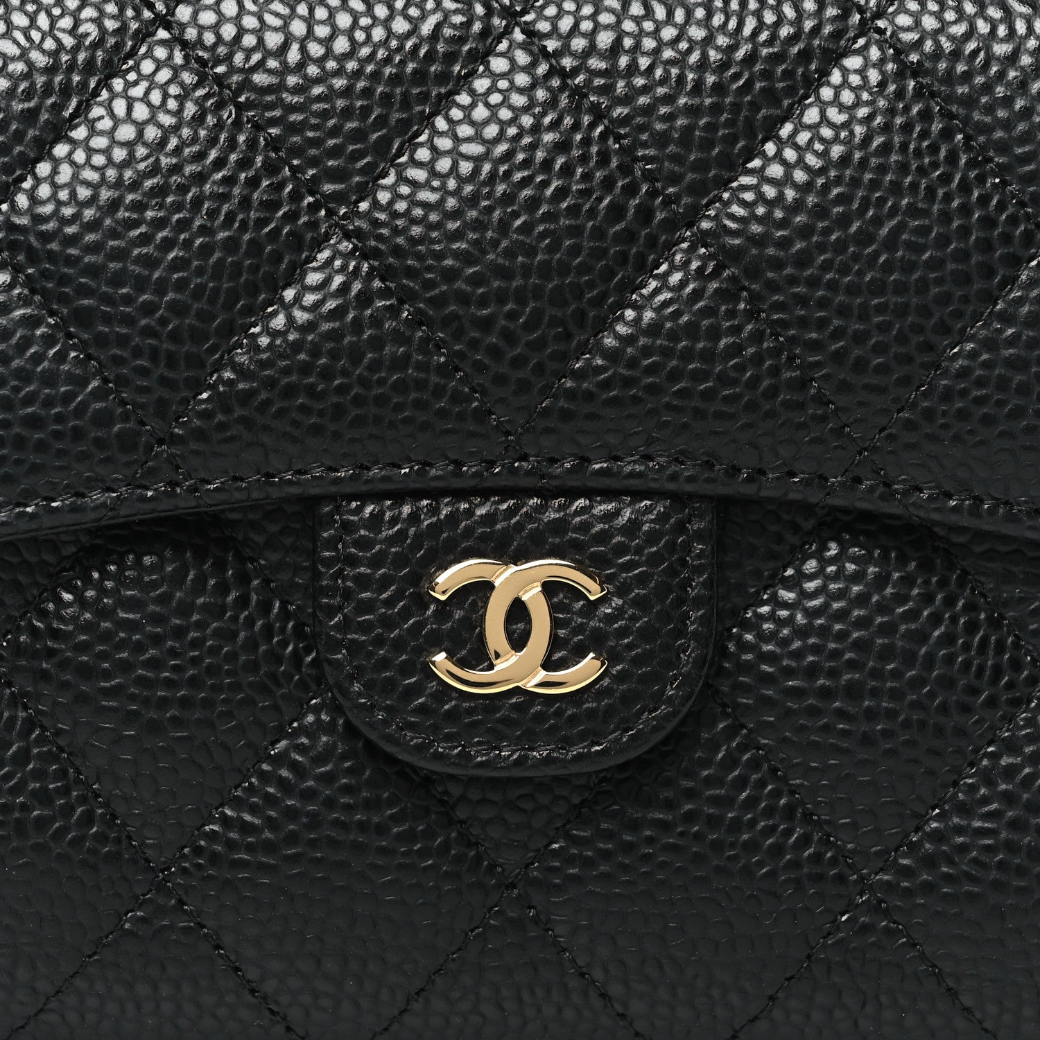 Chanel Caviar Quilted Compact Flap Wallet Black 8 of 9