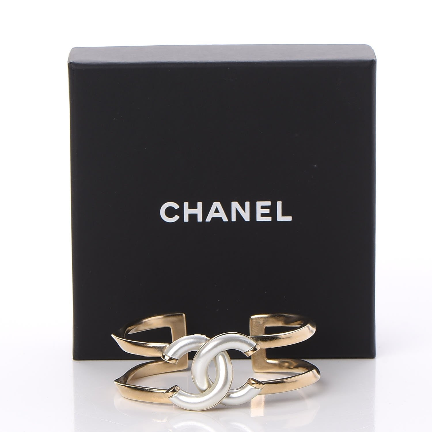 Chanel Metal Logo CC Cuff Gold Silver 6 of 6