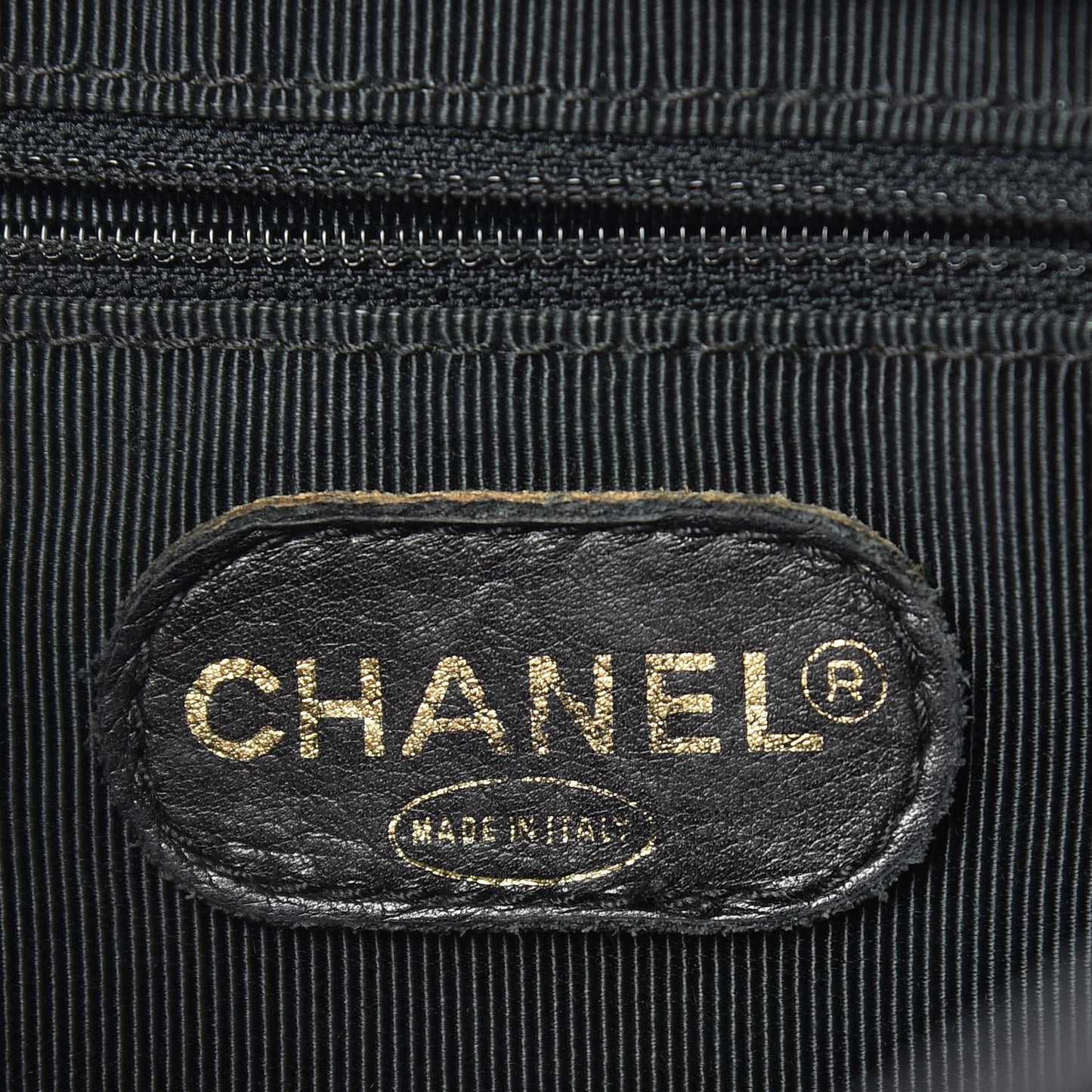 Lambskin Quilted CC Shopping Tote Black