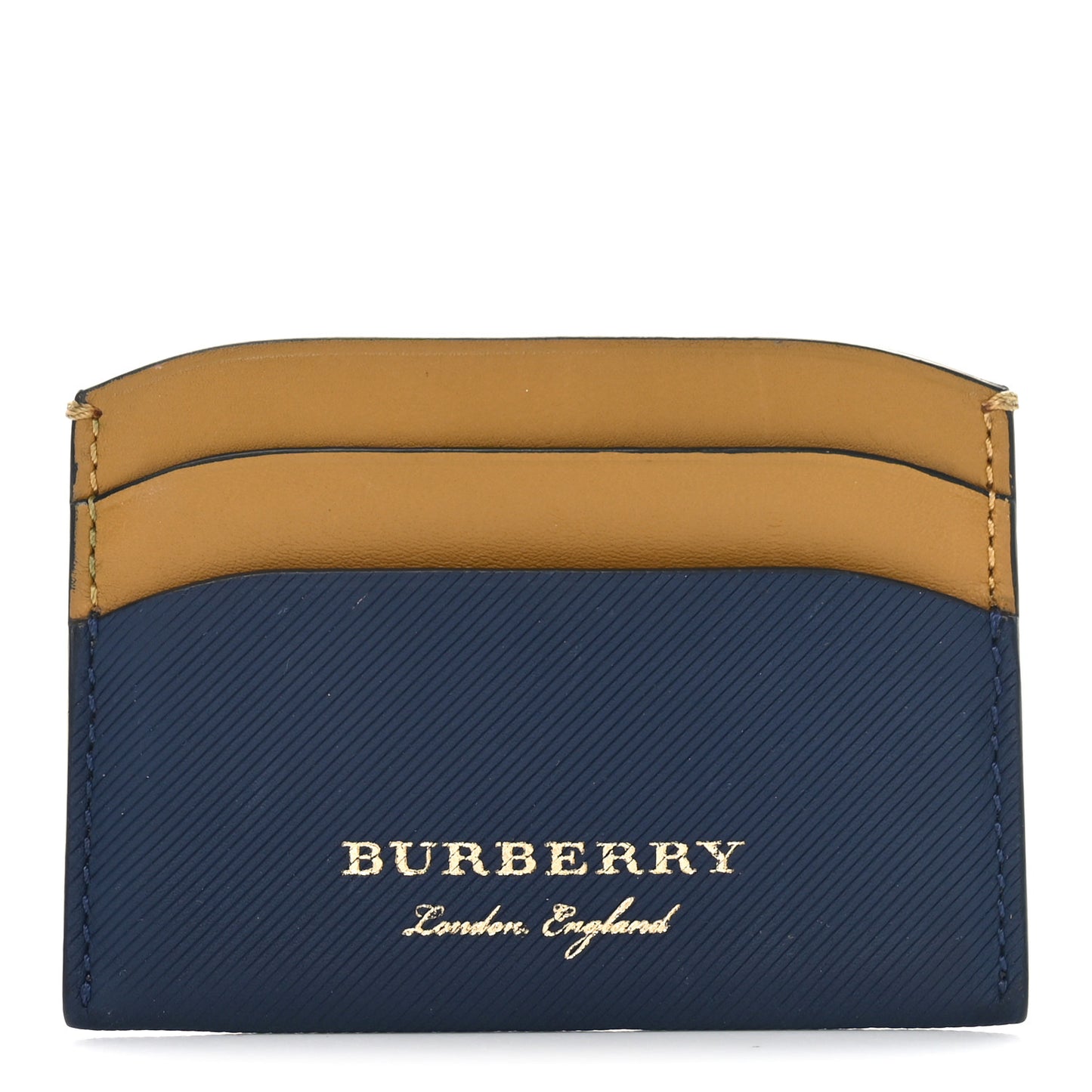 Soft Grain Calfskin Izzy Card Case Blue Carbon Camel