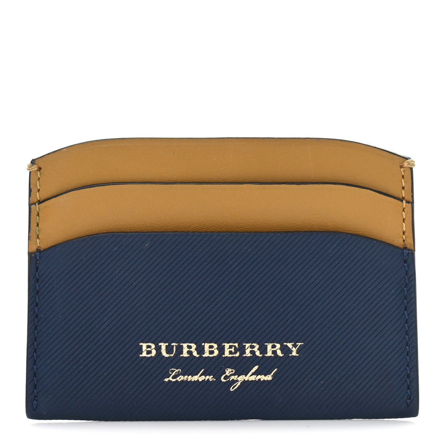 Burberry Soft Grain Calfskin Izzy Card Case Blue Carbon Camel 1 of 7