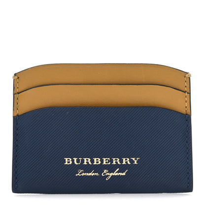 Burberry Soft Grain Calfskin Izzy Card Case Blue Carbon Camel 1 of 7