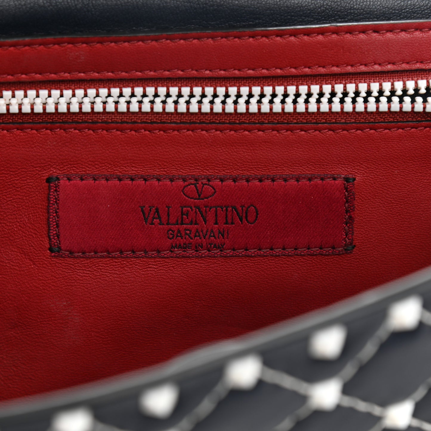 Lambskin Free Rockstud Spike Wallet On Chain Marine