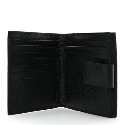 Gucci Monogram Textured Calfskin Metal Bar French Flap Wallet Black 5 of 11