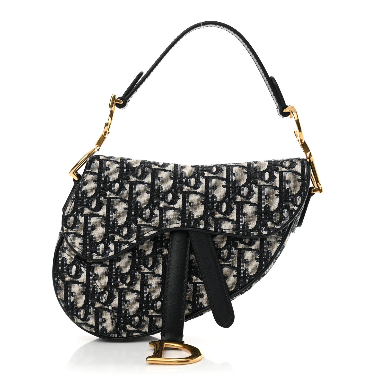 Christian Dior Oblique Mini Saddle Bag Blue 1 of 11