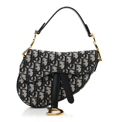Christian Dior Oblique Mini Saddle Bag Blue 1 of 11