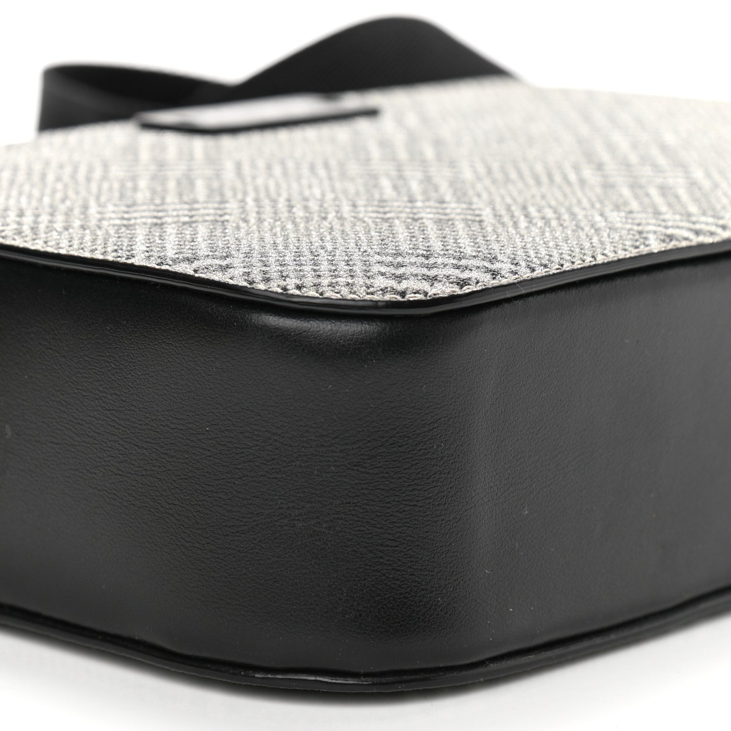 Metallic Fabric Plaid Prince Of Stars Crossbody Bag Silver Black