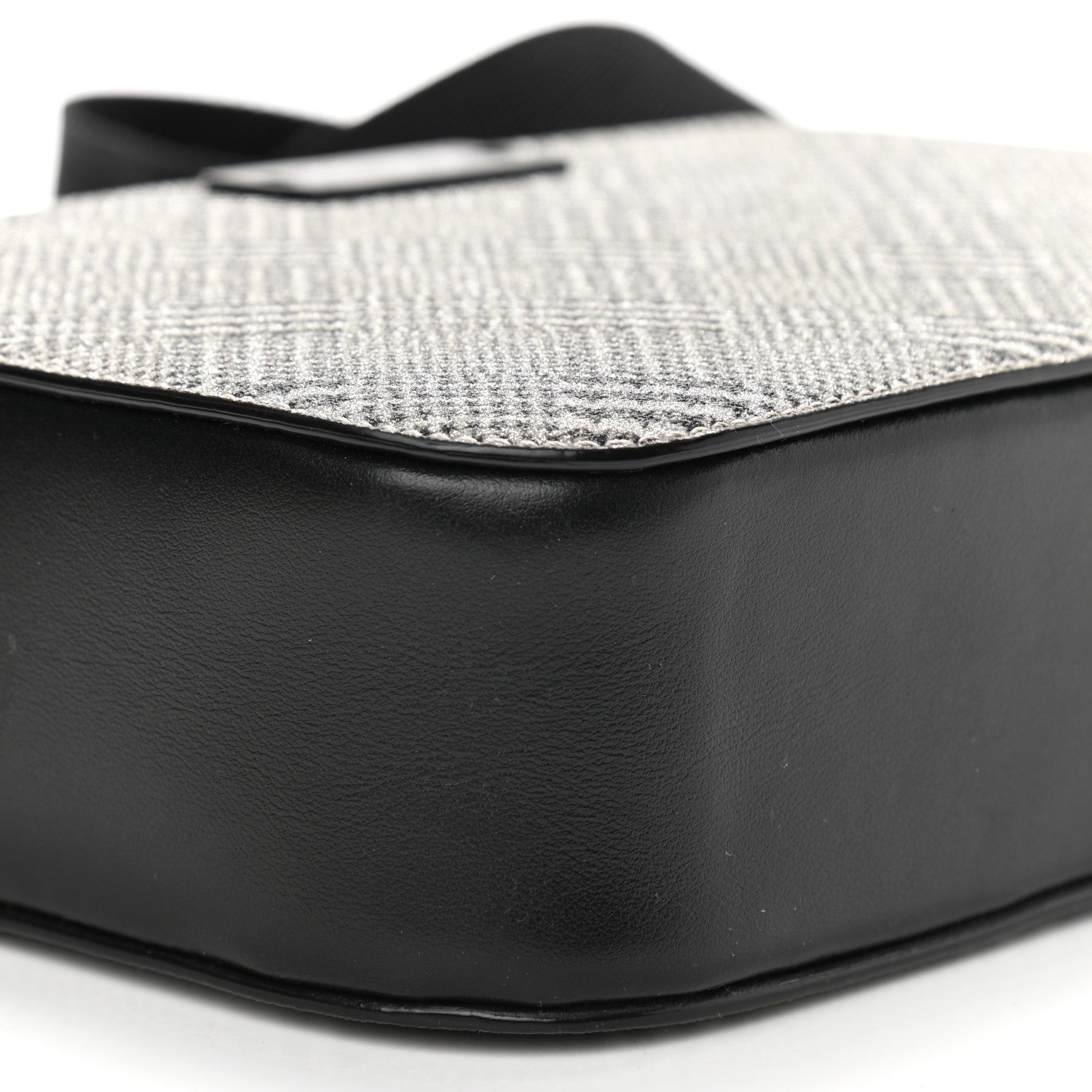 Jimmy Choo Metallic Fabric Plaid Prince Of Stars Crossbody Bag Silver Black 8 of 10