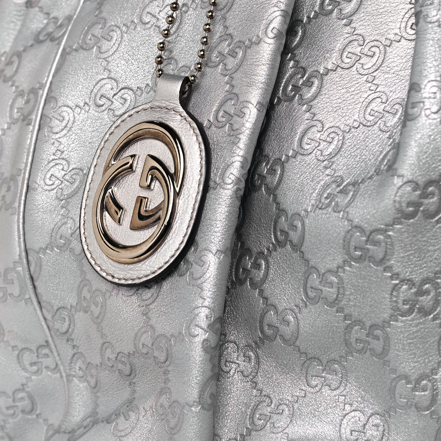 Guccissima Large Sukey Tote Silver