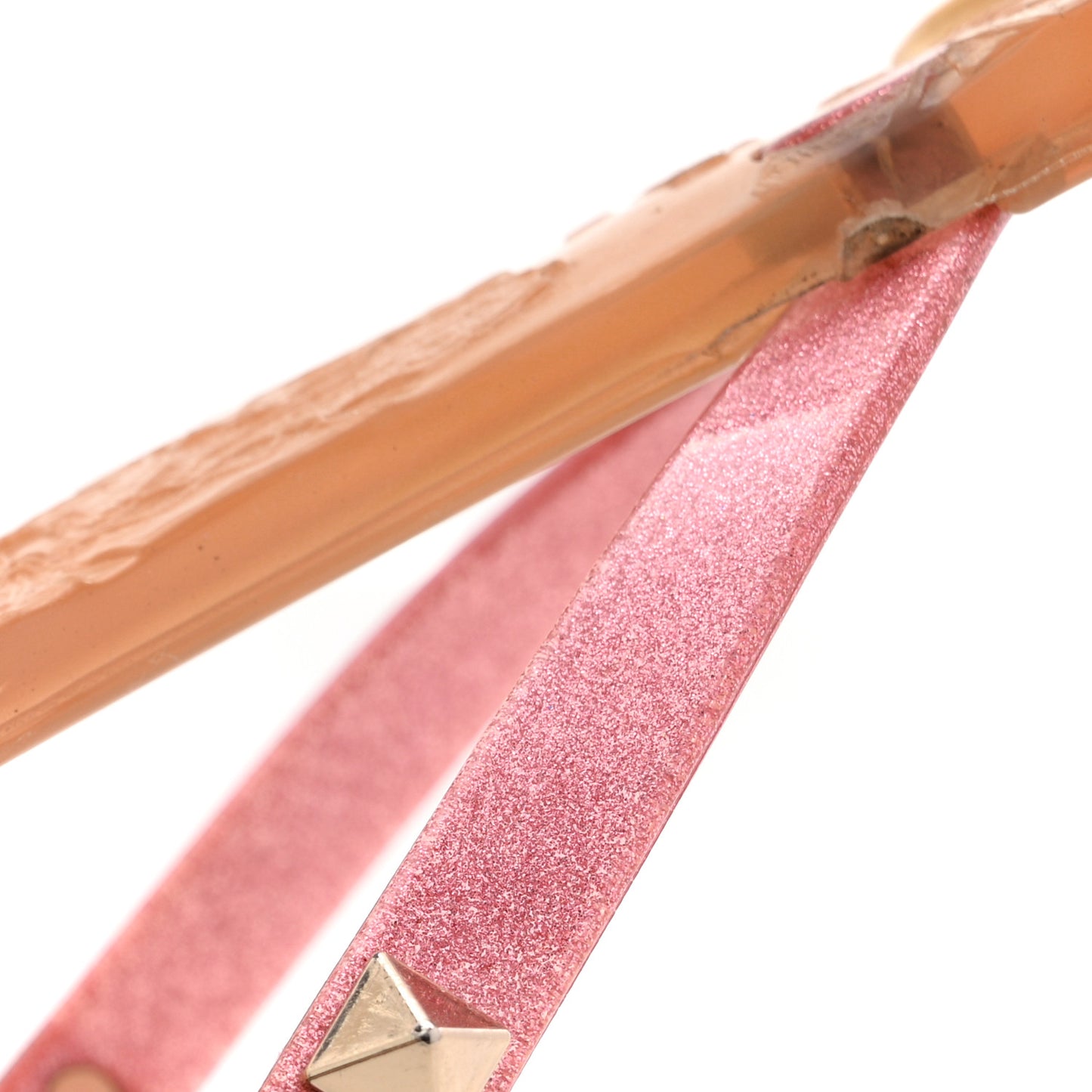 PVC Jelly Glitter Rockstud Bow Thong Sandals 39 Pink