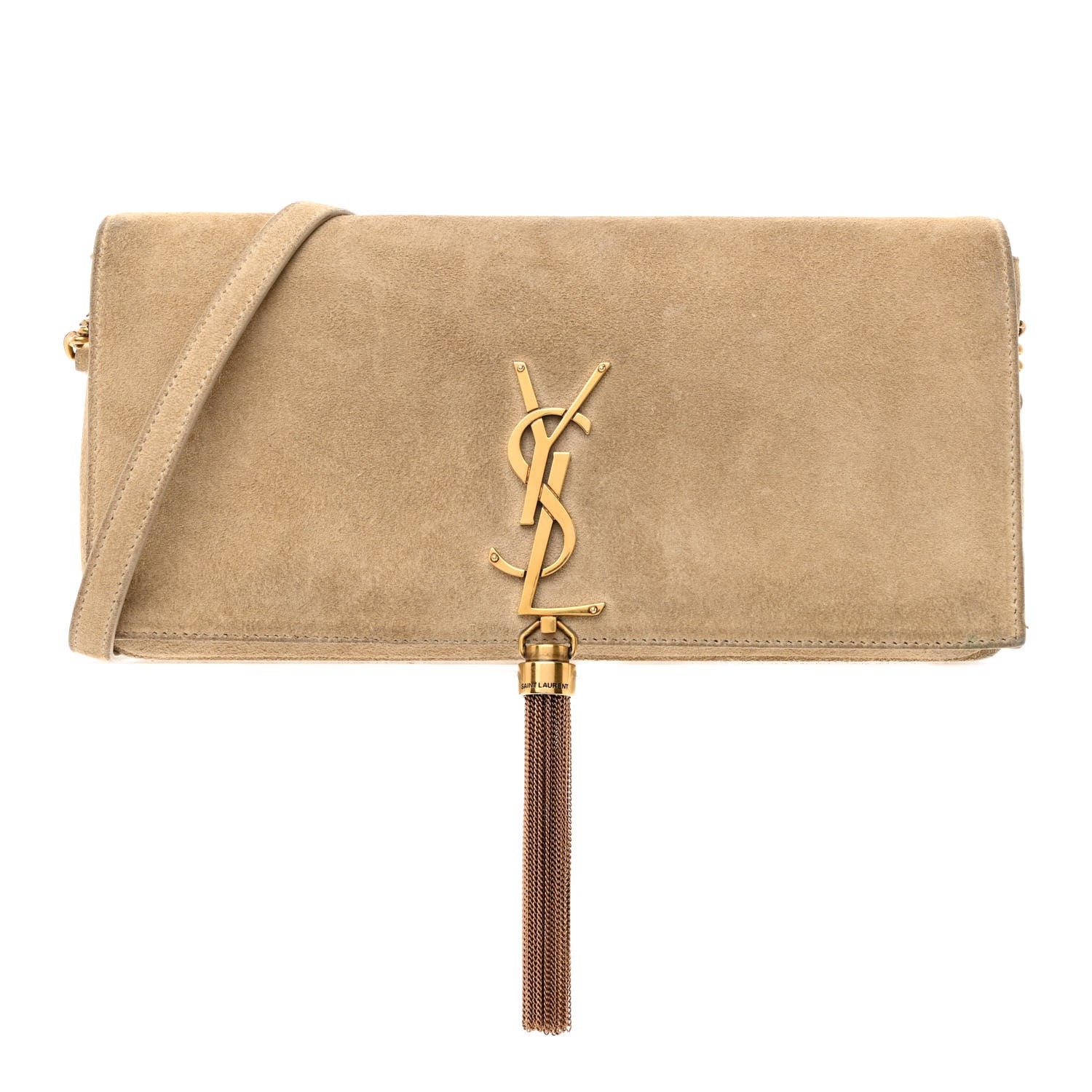 Saint Laurent Suede Monogram Tassel Kate 99 Beige 1 of 10