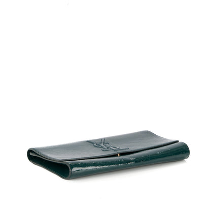 Saint Laurent Textured Patent Large Belle de Jour Clutch Green 4 of 7
