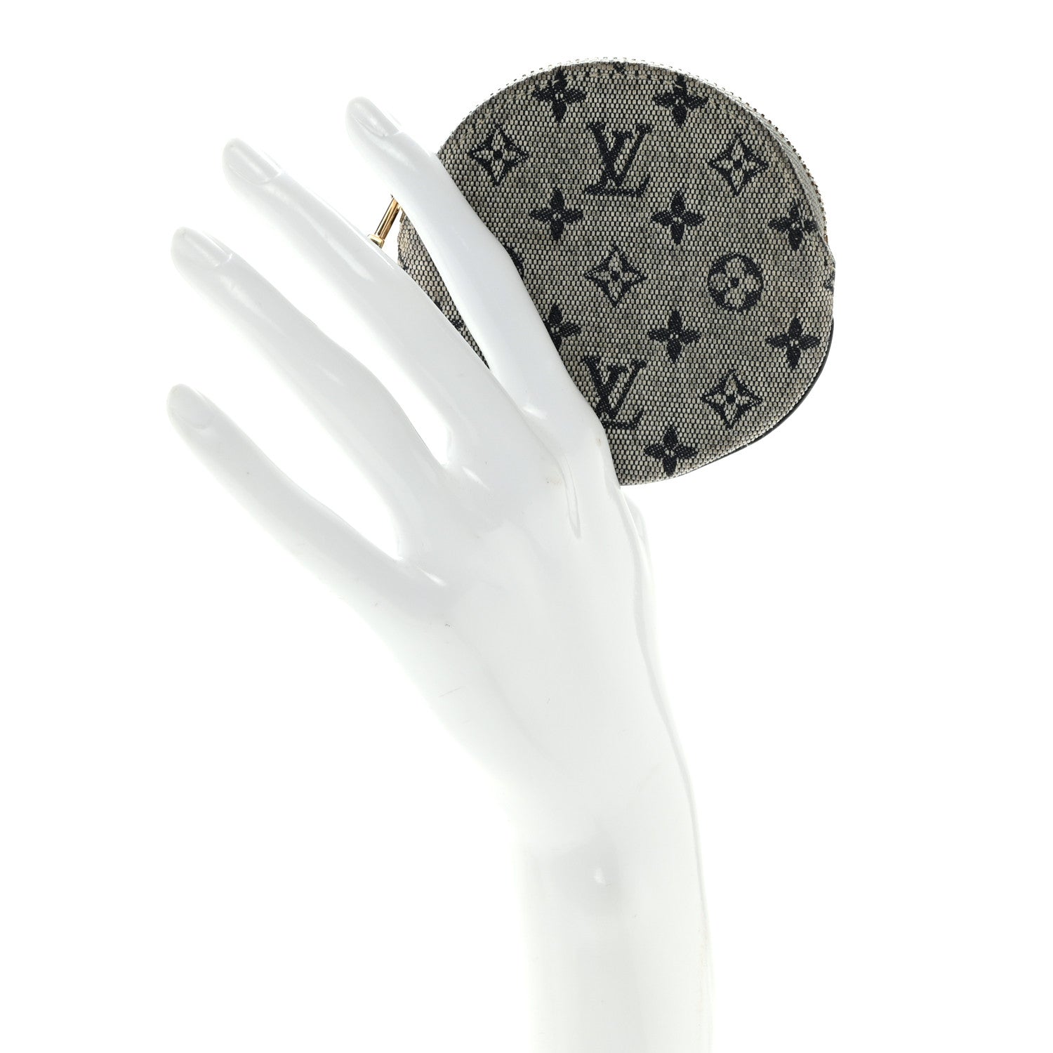 Louis Vuitton Mini Lin Croisette Round Coin Purse Blue 2 of 11