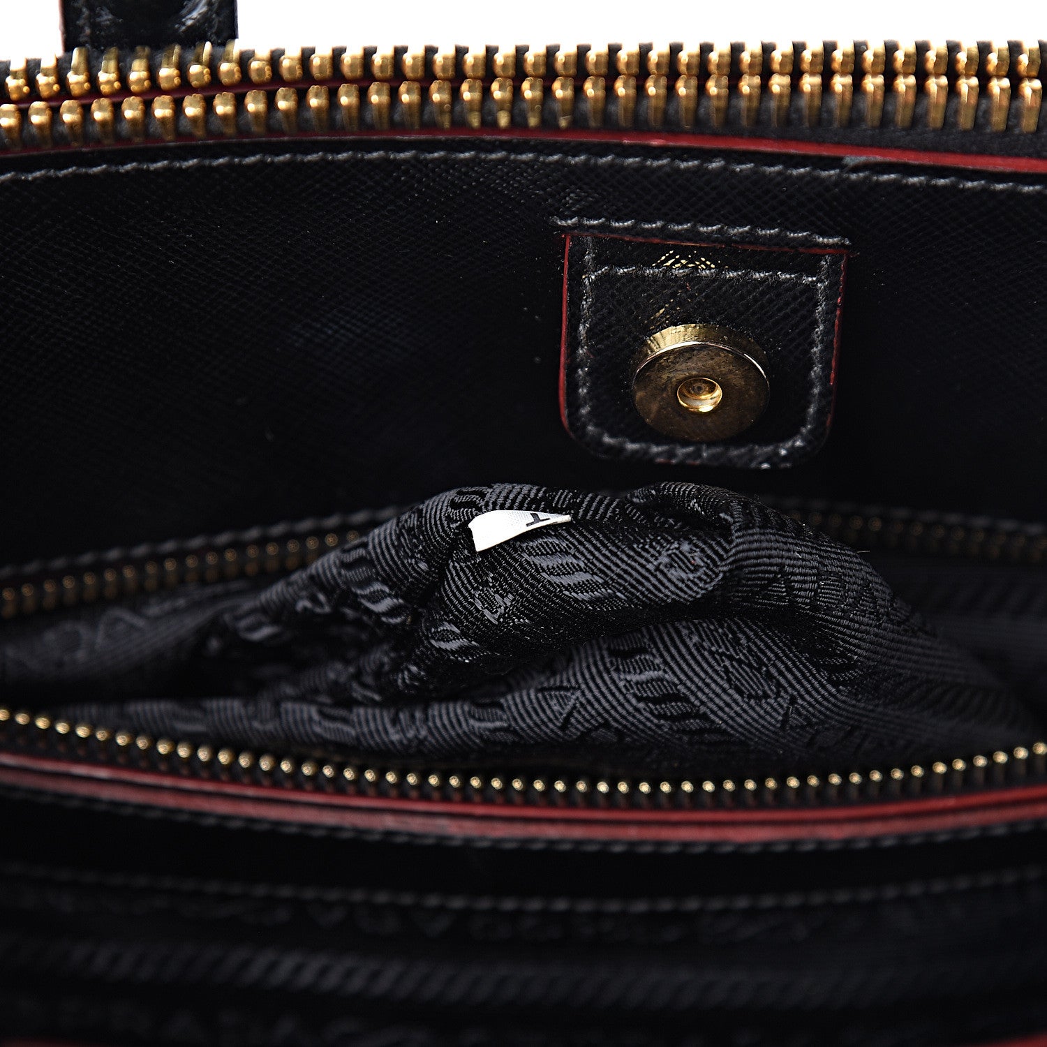 Prada Saffiano Vernice Double Zip Tote Black 7 of 15