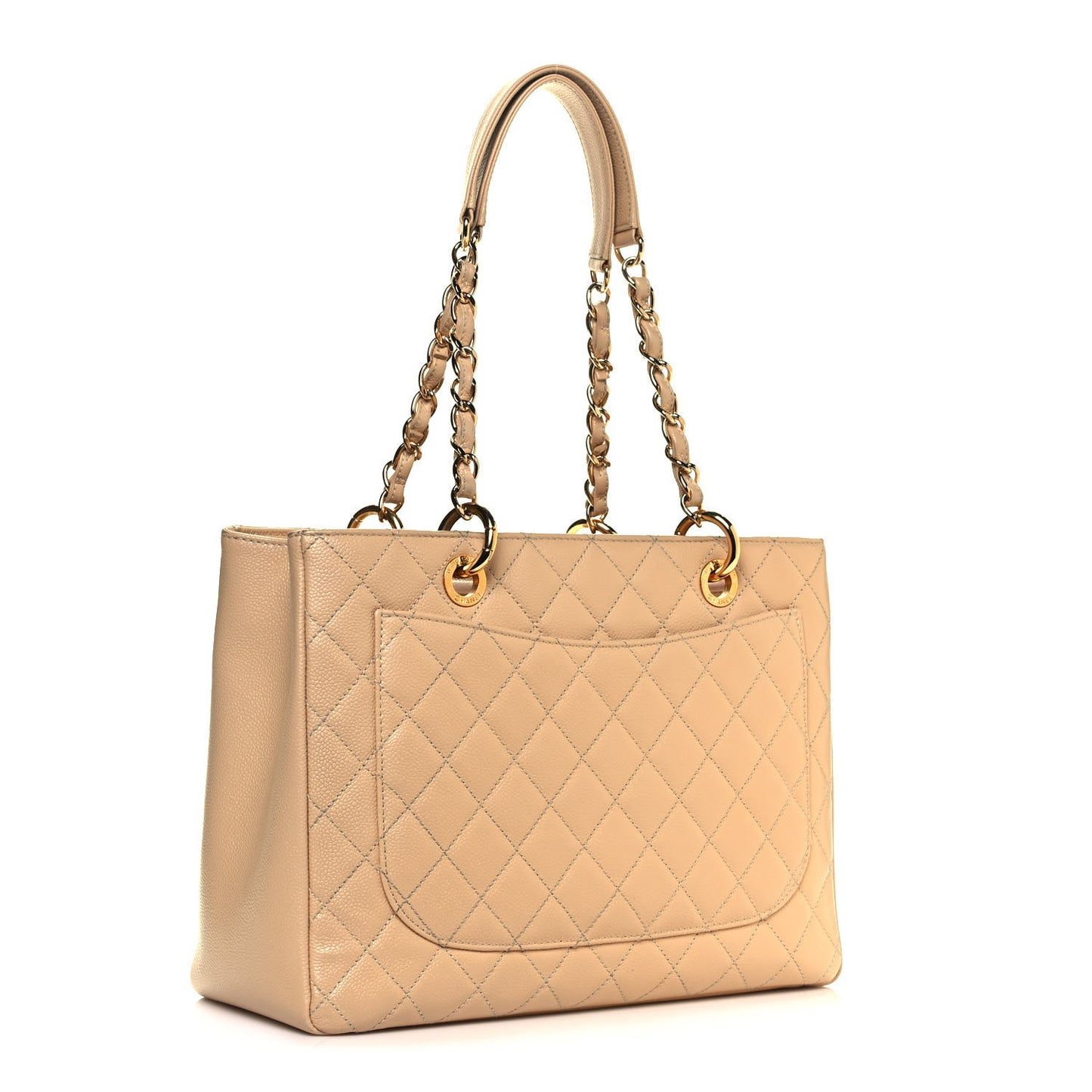 Caviar Quilted Grand Shopping Tote GST Beige