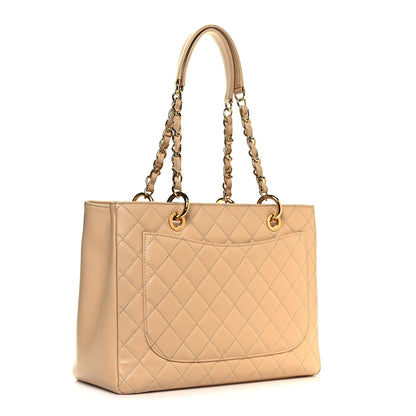 Chanel Caviar Quilted Grand Shopping Tote GST Beige 3 of 18
