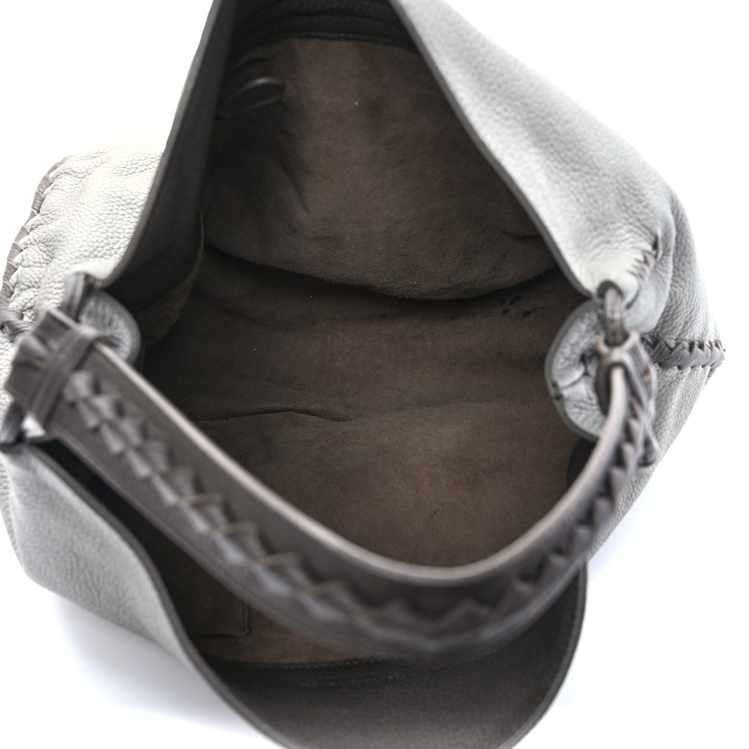 Bottega Veneta Cervo Lavato Deerskin Hobo Dark Cement New Steel 5 of 9