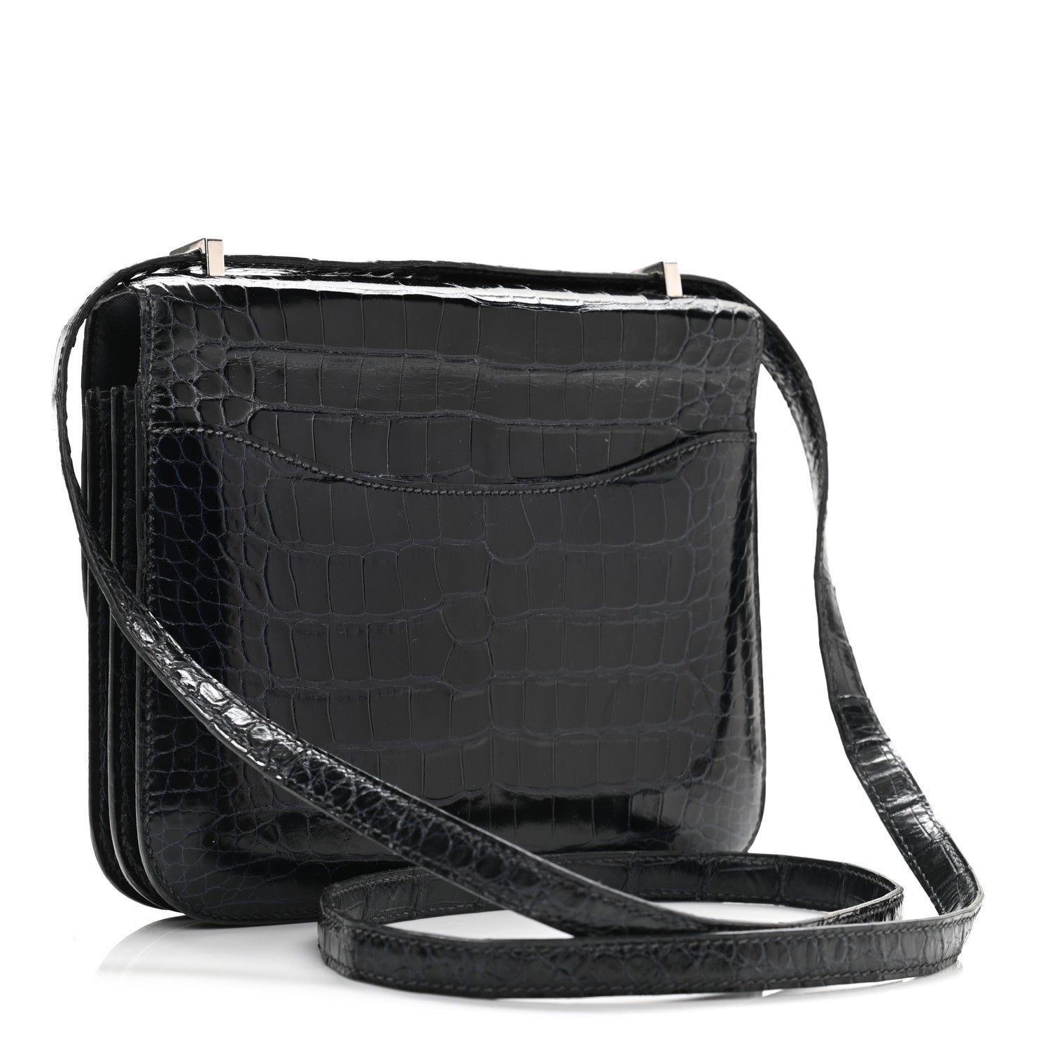 Hermes Shiny Alligator Constance 18 Bleu Marine 3 of 11