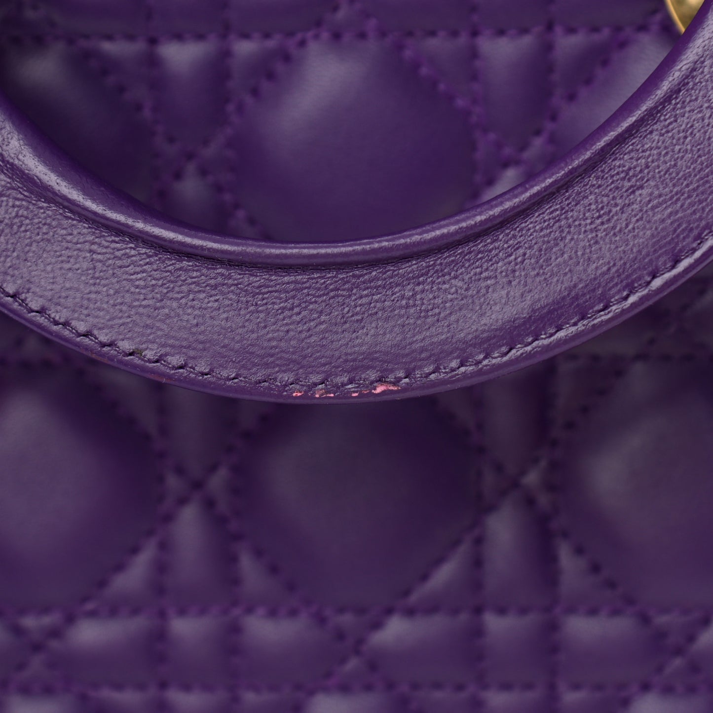 Lambskin Cannage Large Lady Dior Purple