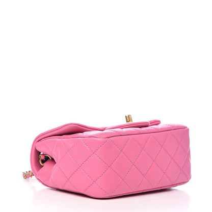 Chanel Lambskin Quilted Mini Pearl Crush Flap Pink 4 of 11