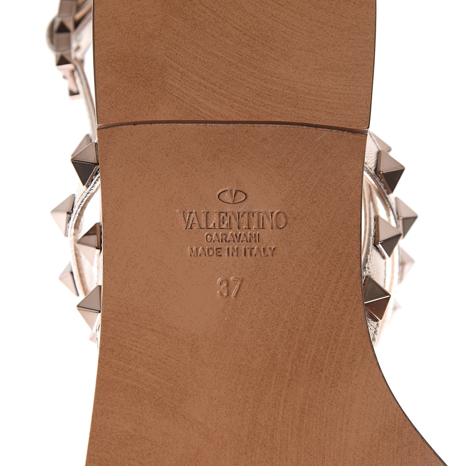 Valentino Garavani Metallic Nappa Rockstud Slingback Flat Thong Sandals 37 Silver 7 of 8