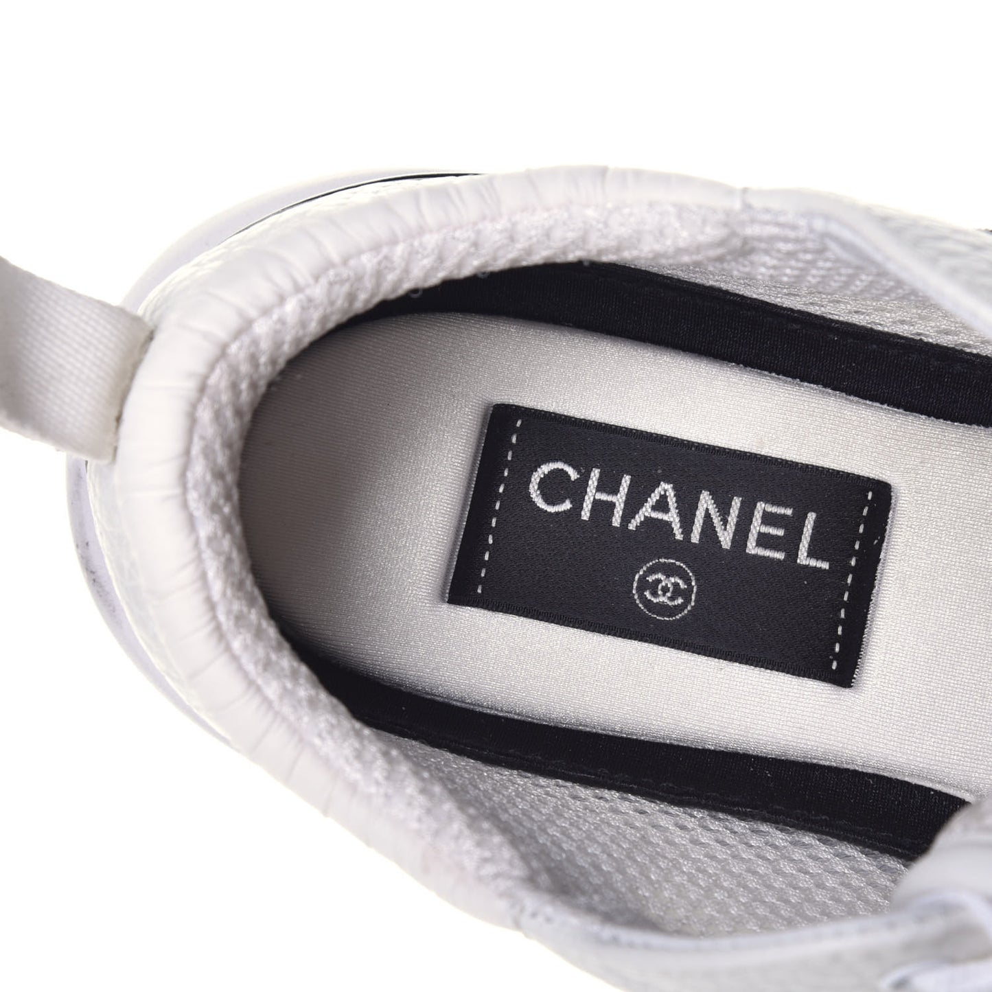 Calfskin Mesh Suede Womens Logo Sneakers 38.5 White