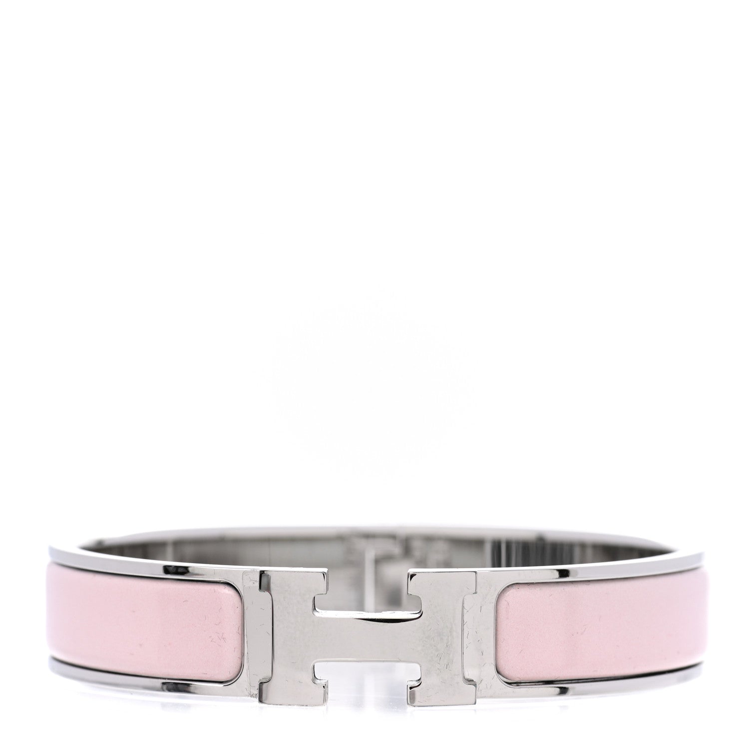 Hermes Enamel Narrow Clic Clac H Bracelet PM Rose Candeur 1 of 4
