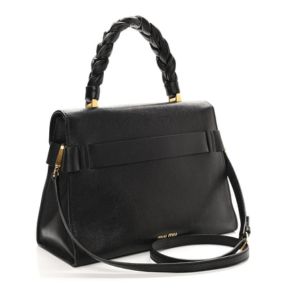 Miu Miu Goatskin Medium Madras Click Top Handle Black 3 of 12