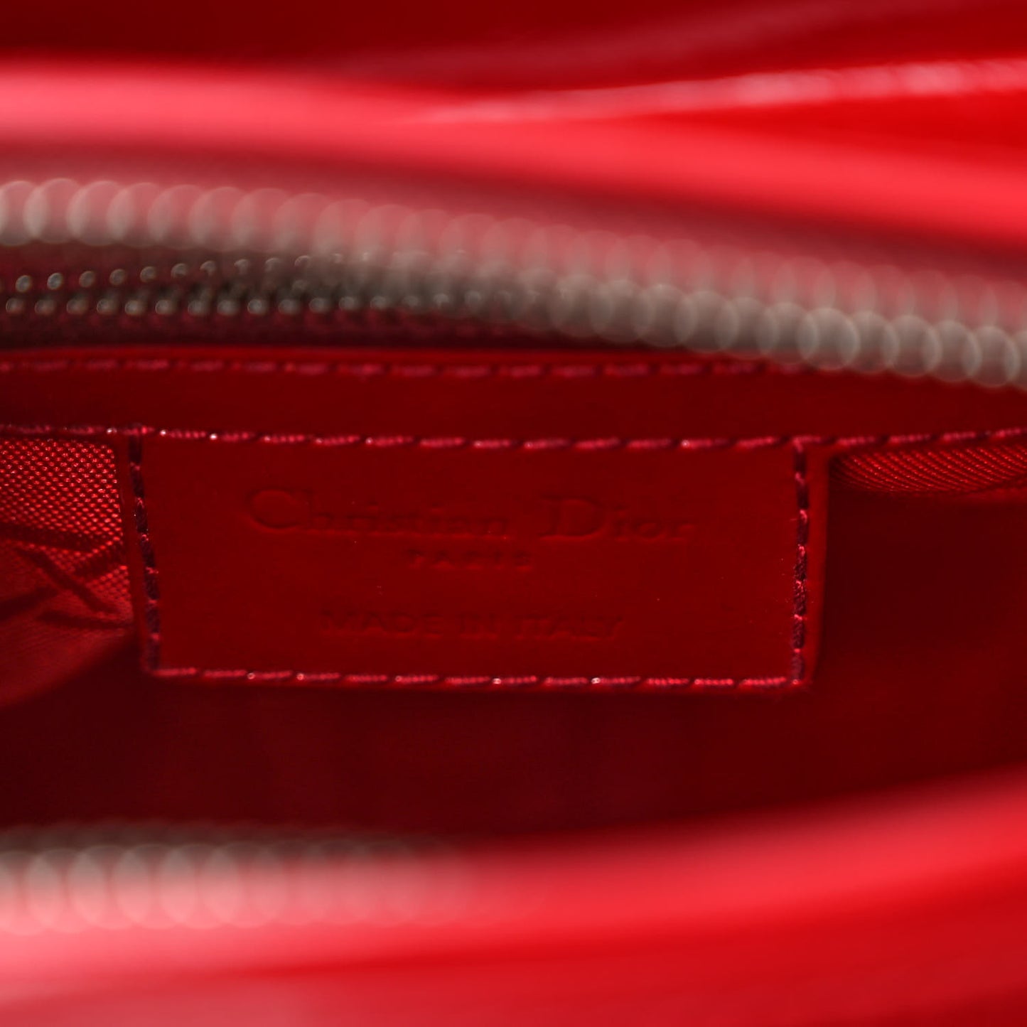 Patent Cannage Medium Lady Dior Red