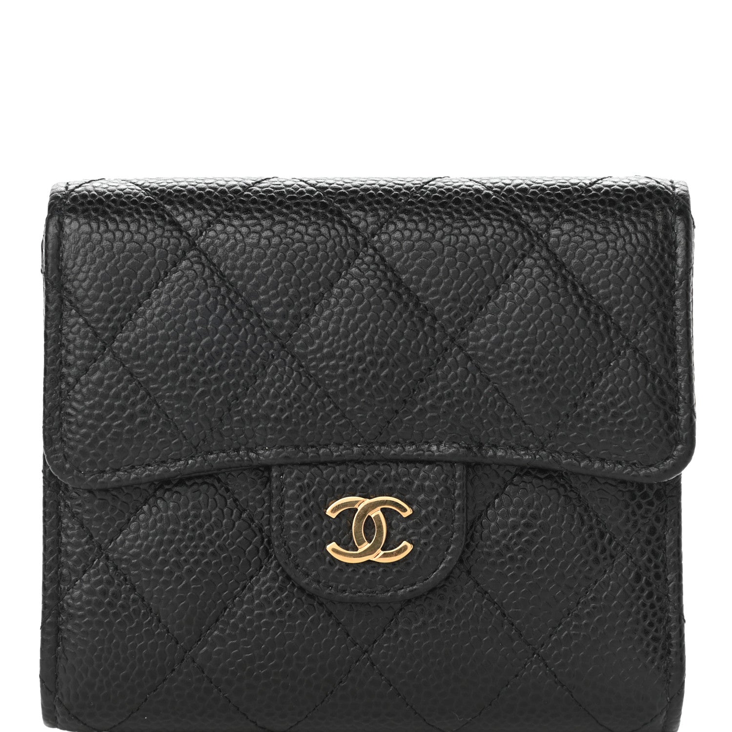 Chanel Caviar Quilted Compact Flap Wallet Black 8 of 9