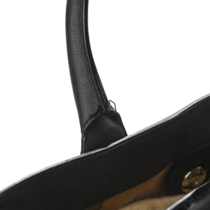 Burberry Calfskin House Check Small Banner Tote Black 12 of 13