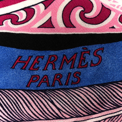 Hermes Cashmere Silk Kawa Ora Shawl 140 Fuchsia Marron Jaune 2 of 6