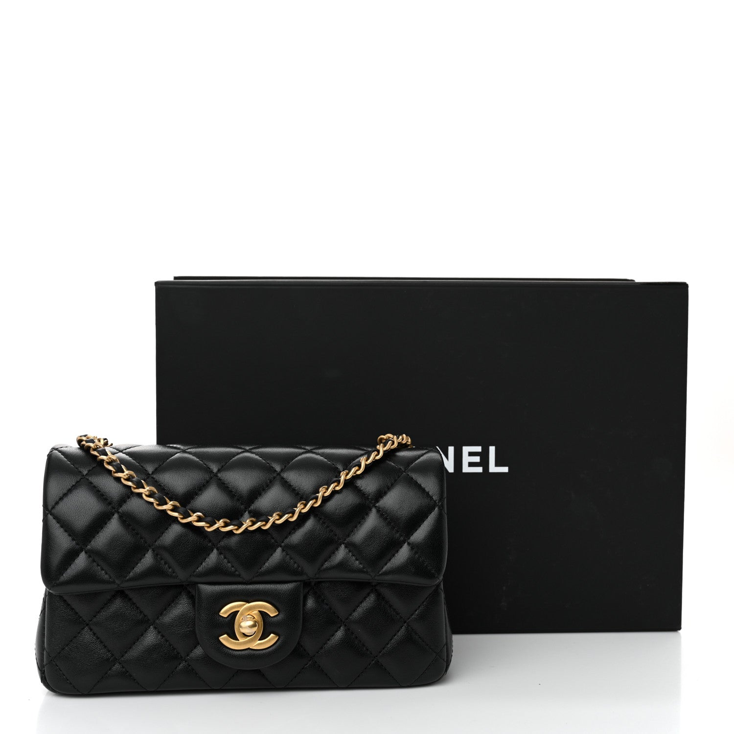 Chanel Lambskin Quilted Mini Rectangular Pearl Crush Flap Black 11 of 11