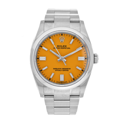 Rolex Stainless Steel 36mm Oyster Perpetual Watch Yellow 126000 1 of 5